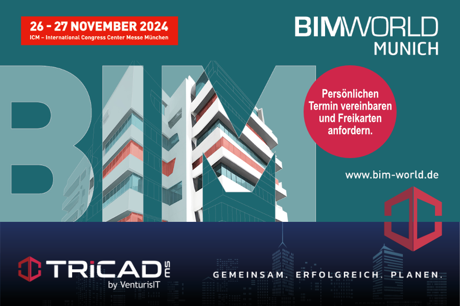 BIM World MUNICH mit TRICAD & Bentley Systems – Sichern Sie sich jetzt Ihren persönlichen Termin!