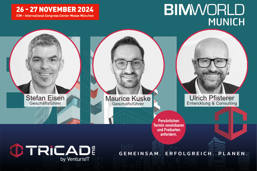 Besuchen Sie uns auf der BIM World: Entdecken Sie Innovationen und Möglichkeiten mit TRICAD und Bentley Systems